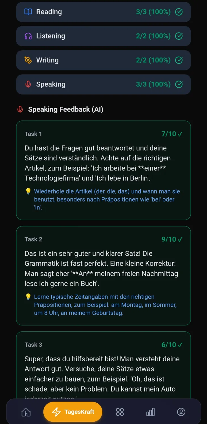 LevelKraft KI-Auswertung