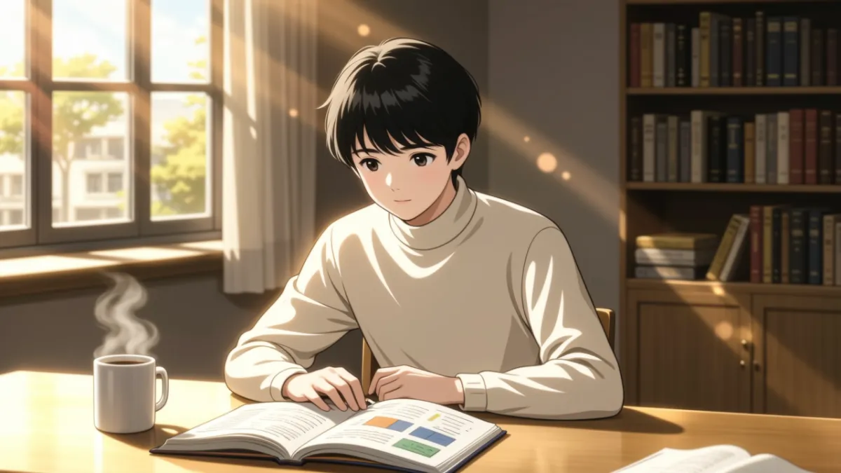 Lernende plant mit Kalender und Notizen die Wiederholung eines Goethe B2 Moduls